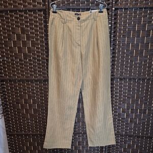Frank & Oak Beige Striped Chinos